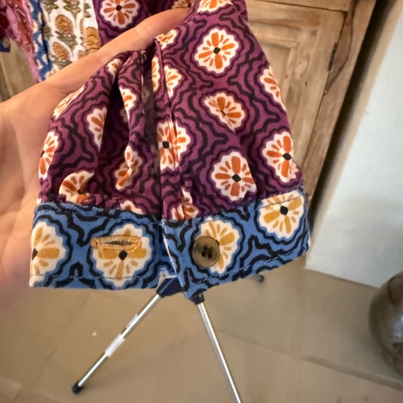 Anthropologie Maeve Patchwork Floral Paisley Button Down Blouse XS Boho - Picture 7 of 10